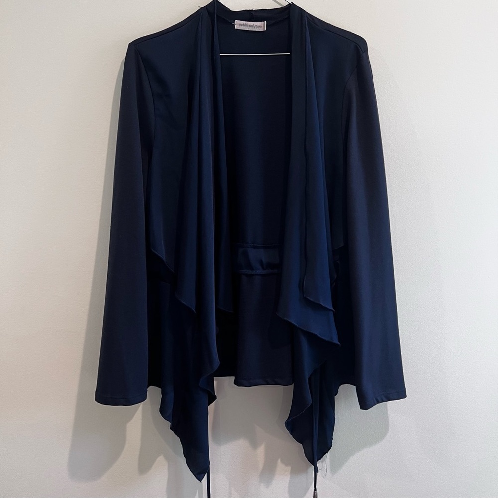 pebble and stone open drape lightweight cardigan‎